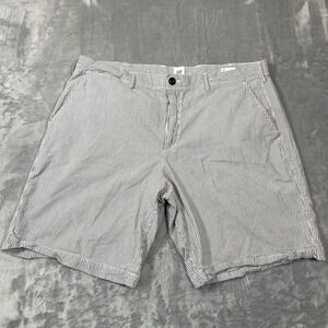 GAP Mens Shorts Size 38 Blue White Striped Seersucker 10 Inch Inseam
